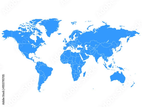 Obraz blue world map