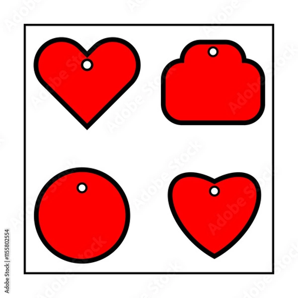 Fototapeta set of buttons with hearts