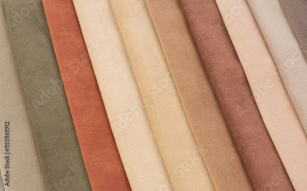 Fototapeta Test color palette of soft fabric