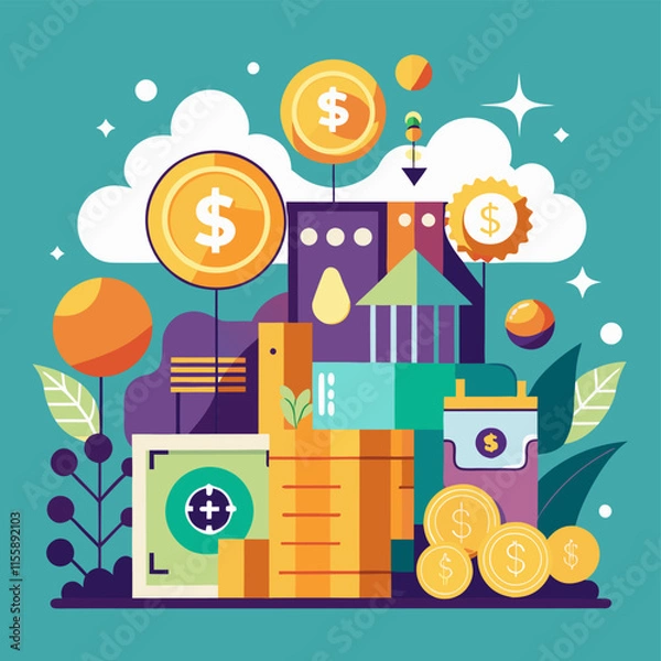 Obraz toffee illustration