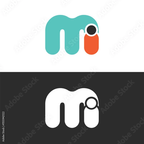 Obraz mi typography logo icon 