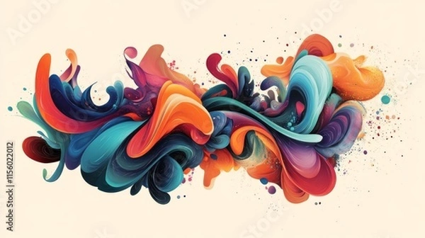 Fototapeta Wavy shape with Colorful gradient. Vector illustration.