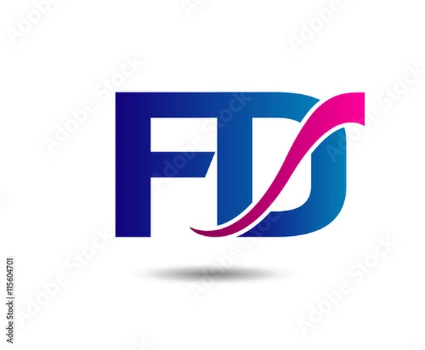 Obraz FD company linked letter logo
