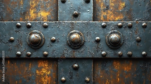 Obraz Metal Texture Rustic Industrial Rivets Pattern Background