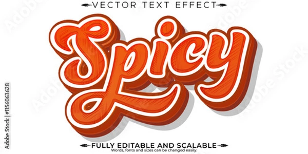 Fototapeta Hot sauce text effect, editable chili and pepper text style