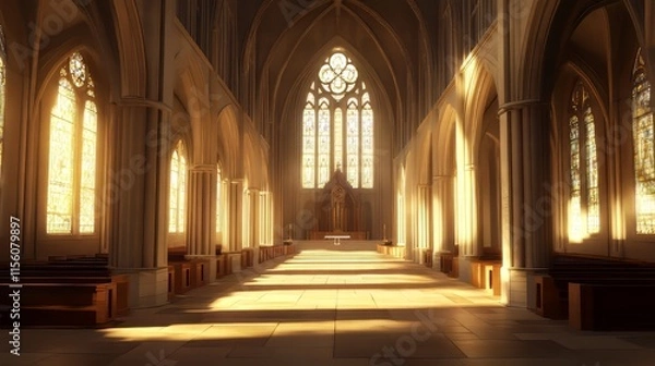 Obraz Sunlit Cathedral Interior