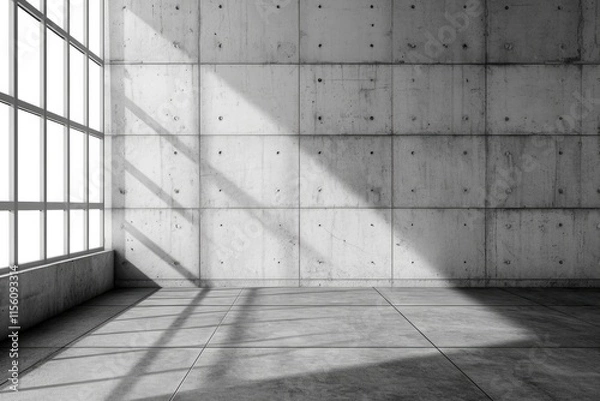 Fototapeta Empty Loft Wall Interior Render for Design Concepts and Advertising