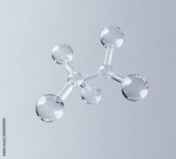 Fototapeta Glass Model of a Six-Atom Molecule