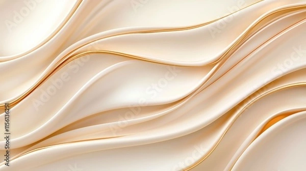 Fototapeta Modern wave design, abstract linear art, white canvas effect