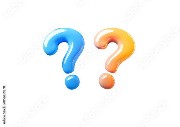 Obraz 3d question answer sign or problem icon. speak bubbles question mark sign or ask FAQ and QA answer solution information. 3d answer speech bubbles icon vector render illustration