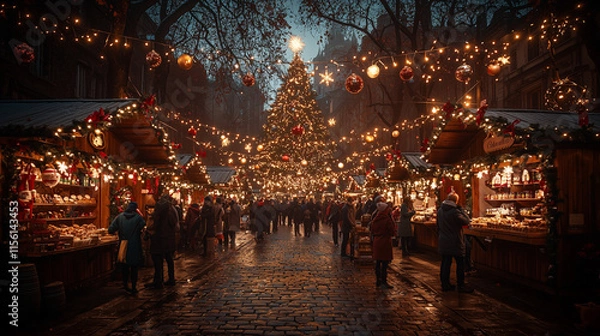 Fototapeta Le marché de noël