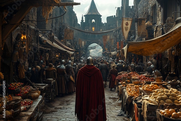 Fototapeta Un marché médiéval
