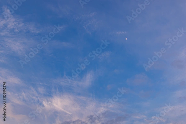 Fototapeta 朝焼けと月