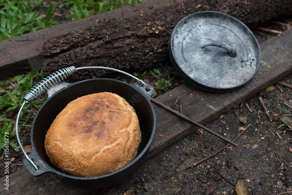 Fototapeta Fresh beer damper bread