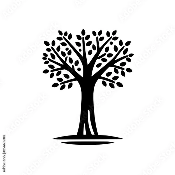 Fototapeta Majestic Tree of Life: A stylized illustration of a majestic tree, symbolizing growth, strength, and longevity.  Its elegant design evokes feelings of peace and tranquility. 