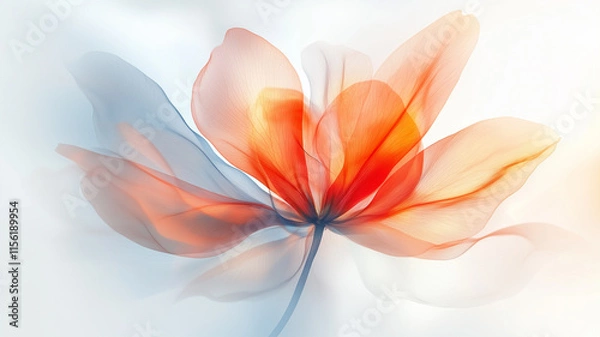 Obraz 透き通る抽象的な花のアート