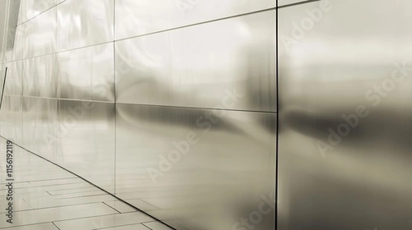 Obraz Clean and Smooth Metallic Texture with Soft Reflection of Abstract Shapes, Featuring a Sleek and Modern Aesthetic, Ideal for Artistic and Creative Designs