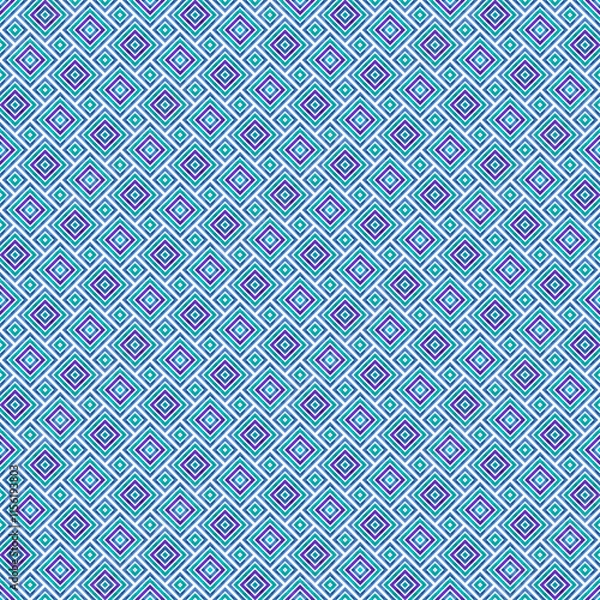 Fototapeta Jewel Tone Repeating Geometric Pattern in Mostly Floral and Lace Motifs