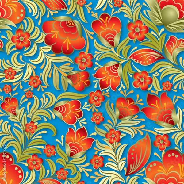 Fototapeta abstract summer seamless floral ornament