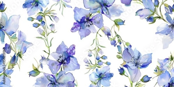 Fototapeta Delicate Floral Watercolor Seamless Pattern.