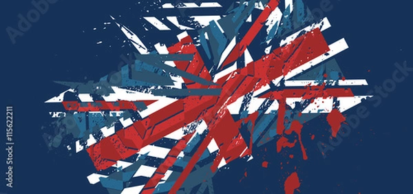 Obraz Vector abstract background with grunge textures. Union Jack back