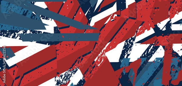 Obraz Vector abstract background with grunge textures. Union Jack back