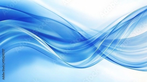 Obraz Blue Abstract Dynamic Lines with 3D Shadow Effects Background