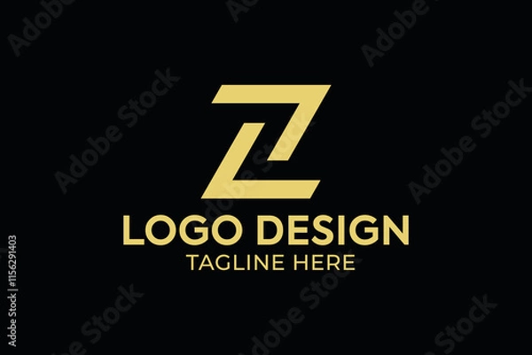 Fototapeta letter z and moving arrow abstract transport and logistic business minimal and iconic logotype, letter zz, z negative space vector, letter z logo