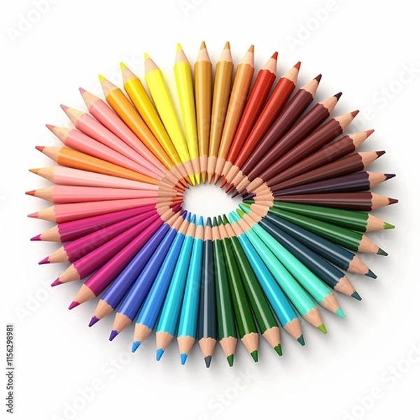 Obraz color pencils isolated on white background