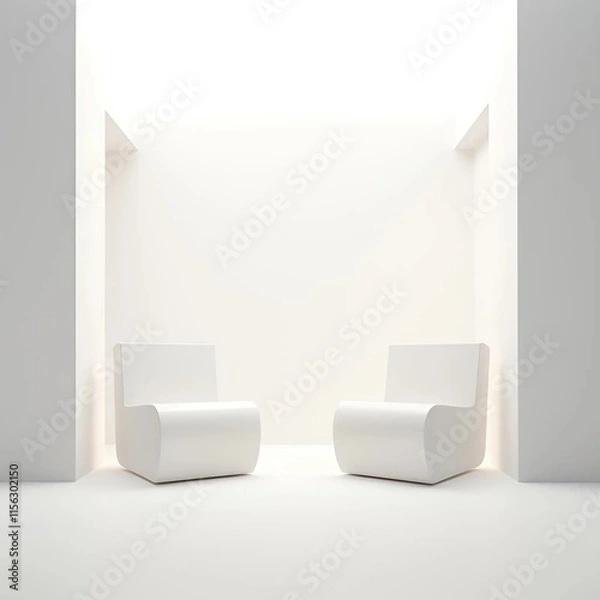 Obraz empty room with white wall