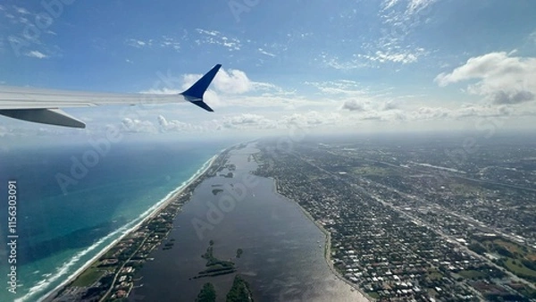 Obraz Airplane flying over boca raton