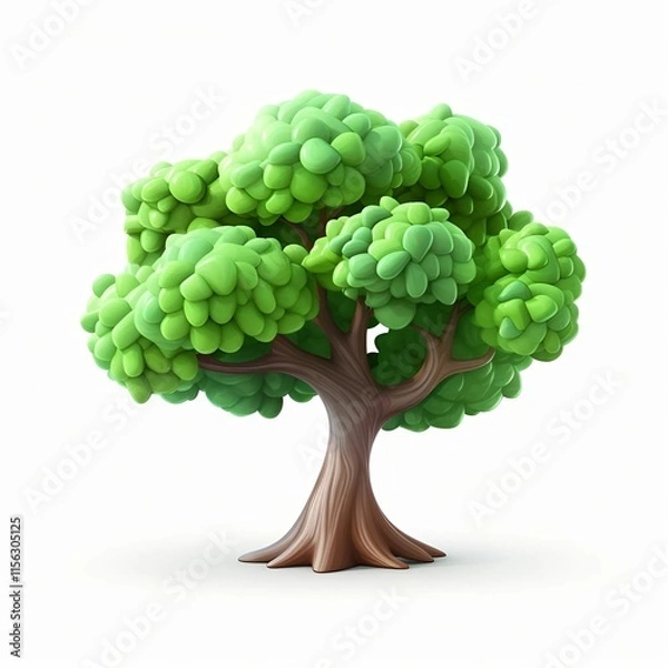 Obraz green tree isolated on white background