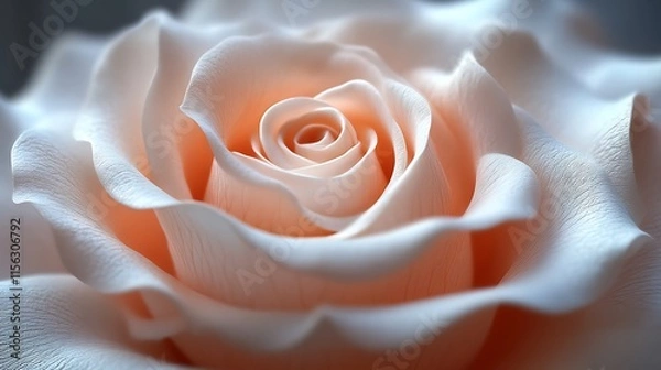 Fototapeta A Close Up View Of A Peach Colored Rose