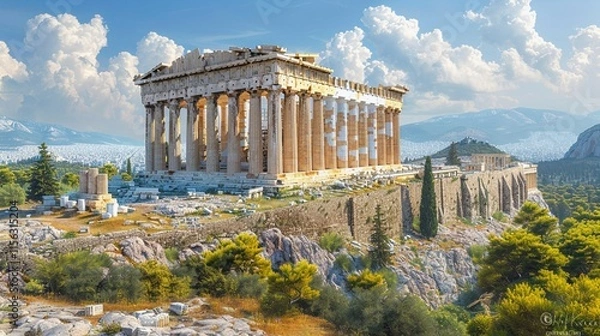 Obraz パルテノン神殿の美しい空撮5