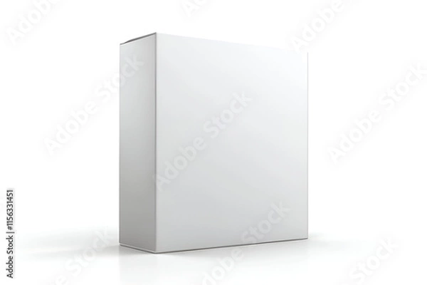 Fototapeta Minimalist blank cereal box mockup, Product packaging cardboard box isolated on white background
