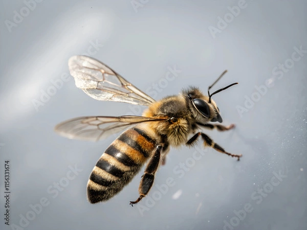 Fototapeta bee on a gray background