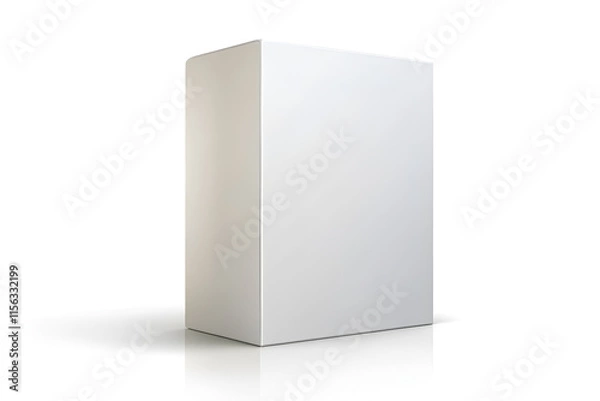 Fototapeta Minimalist blank cereal box mockup, Product packaging cardboard box isolated on white background