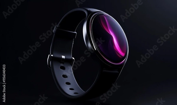 Fototapeta Sleek smartwatch with a modern design and vibrant display.