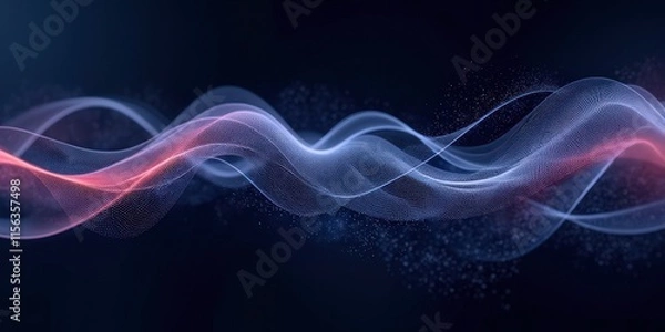 Fototapeta Abstract Particle Flow Wave - Dynamic Motion with Vibrant Colors and Modern Design for Digital Marketing