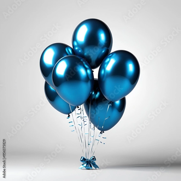 Obraz blue ballons on white background