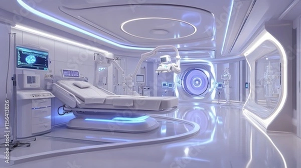 Fototapeta Futuristic Hospital Operating Room: A Glimpse into Advanced Medical Technology