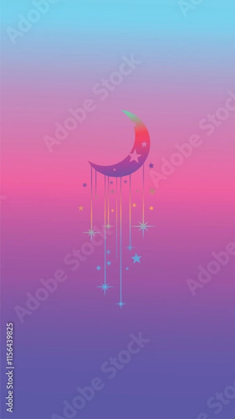 Obraz moon and stars wallpapers for mobile phones and backgrounds Wallpapers featuring foliage usually feature a natural and lush aesthetic