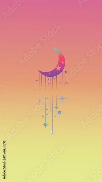 Fototapeta moon and stars wallpapers for mobile phones and backgrounds Wallpapers featuring foliage usually feature a natural and lush aesthetic