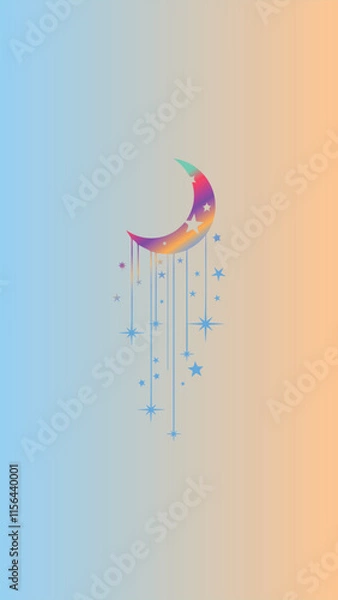 Fototapeta moon and stars wallpapers for mobile phones and backgrounds Wallpapers featuring foliage usually feature a natural and lush aesthetic