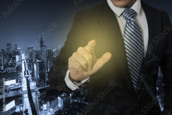 Obraz Logistics Business with network connection concept

