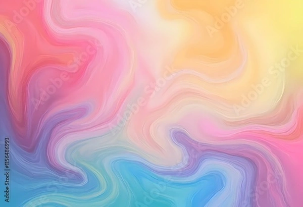 Obraz An abstract image showcasing a vibrant blend of pastel colors swirling and flowing together, creating a dynamic yet peaceful visual effect.
