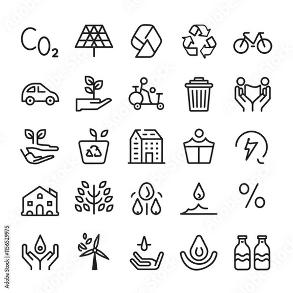 Fototapeta Green Icon set vector