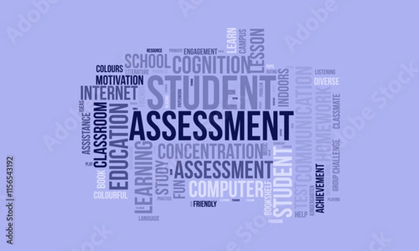 Obraz Student Assessment word cloud template. Student Assessment concept vector tagcloud background.