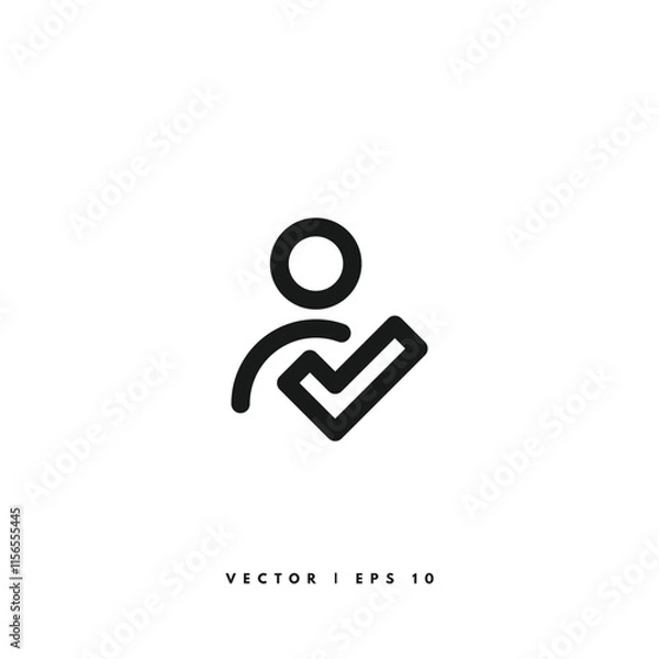 Fototapeta User Check Icon. Editable Stroke