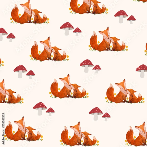 Fototapeta fox pattern